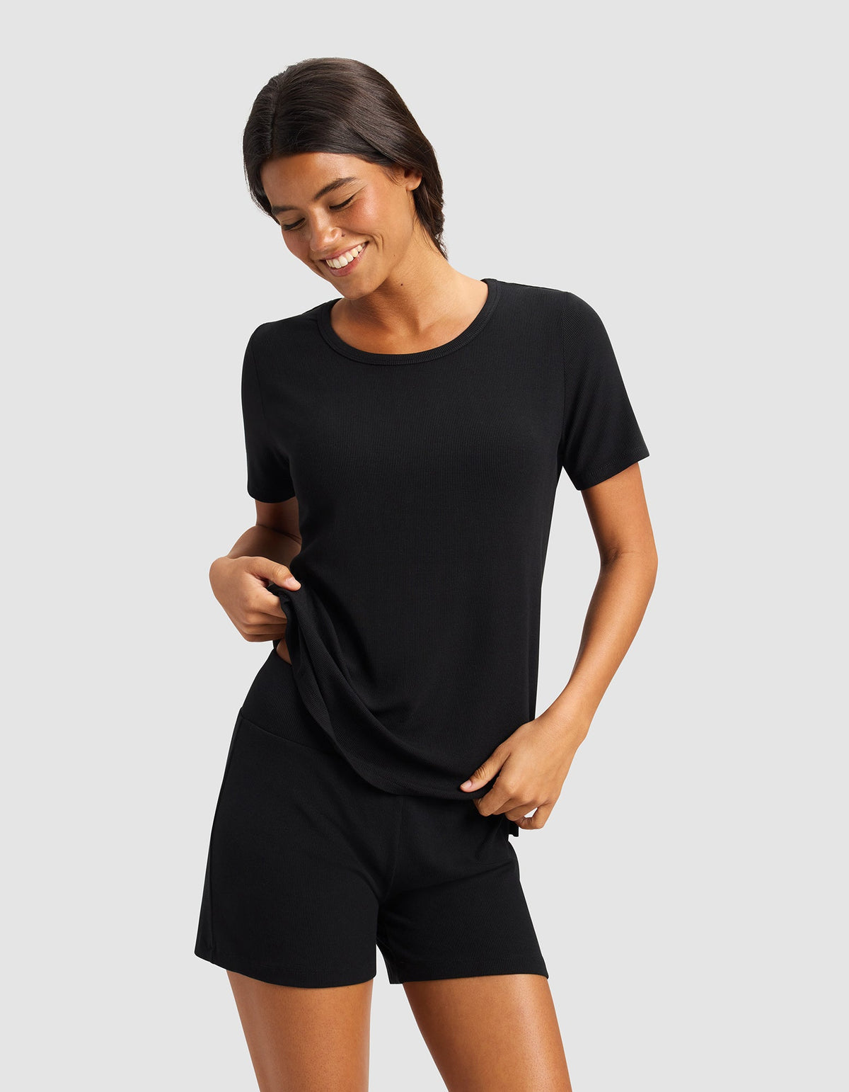 Women’s Bamboo Rib-Knit Short Sleeve Lounge Top - Last Chance