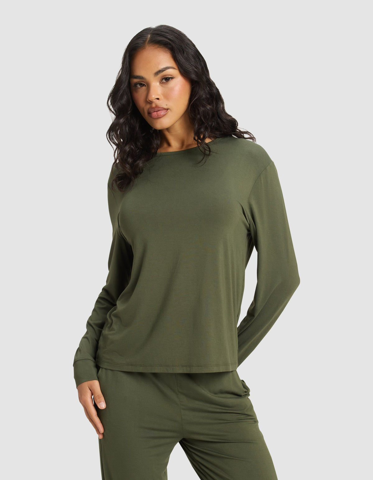 Women's Bamboo Stretch-Knit Long Sleeve Lounge Tee