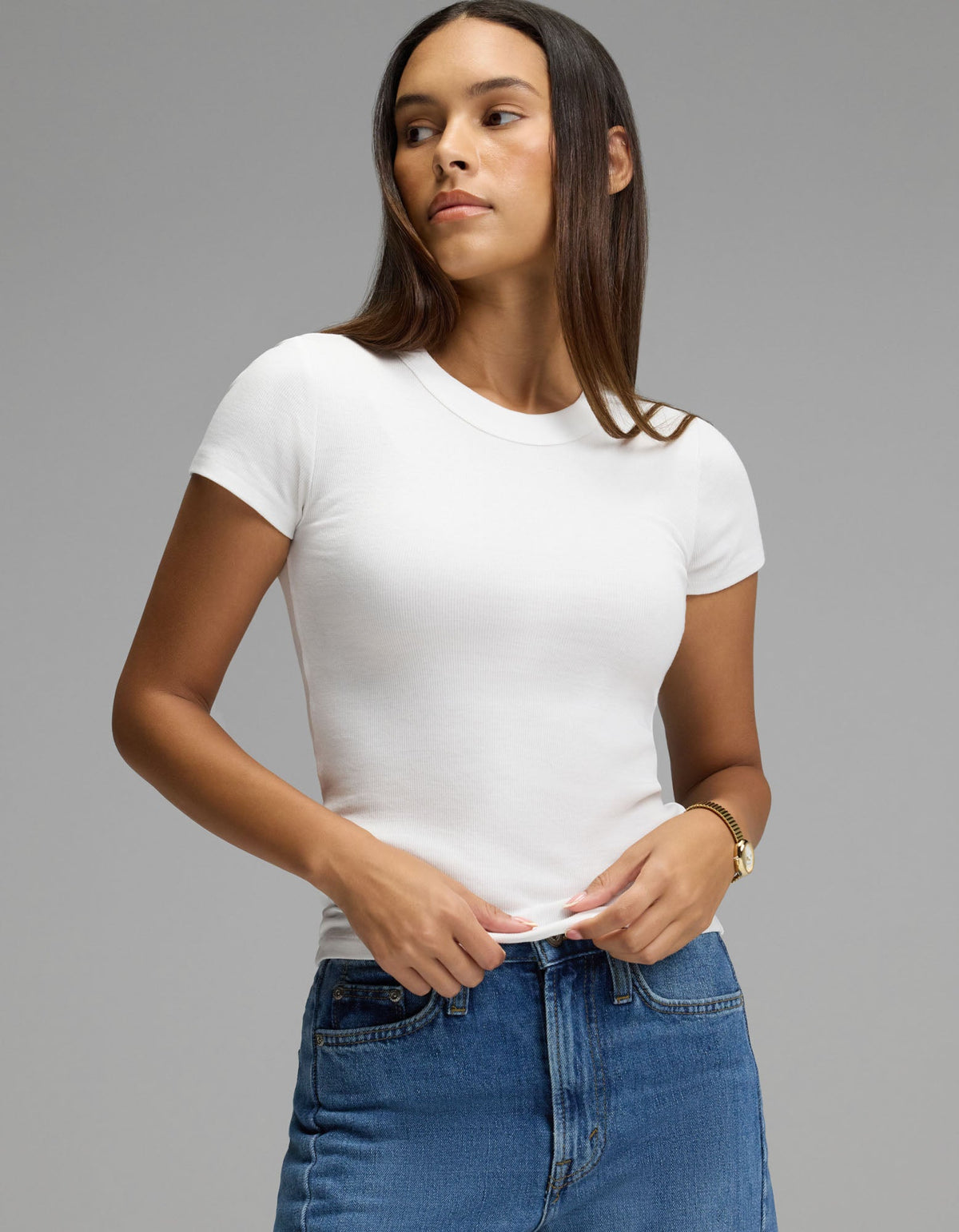 Women's Fine Ribbed Tee - Last Chance