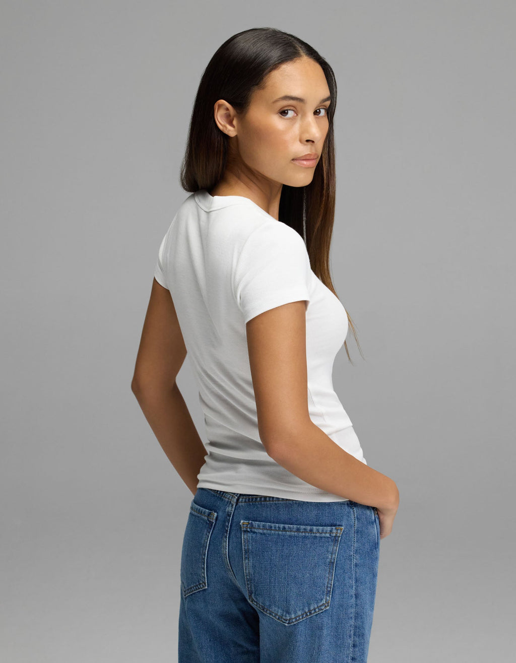 Women's Fine Ribbed Tee - Last Chance